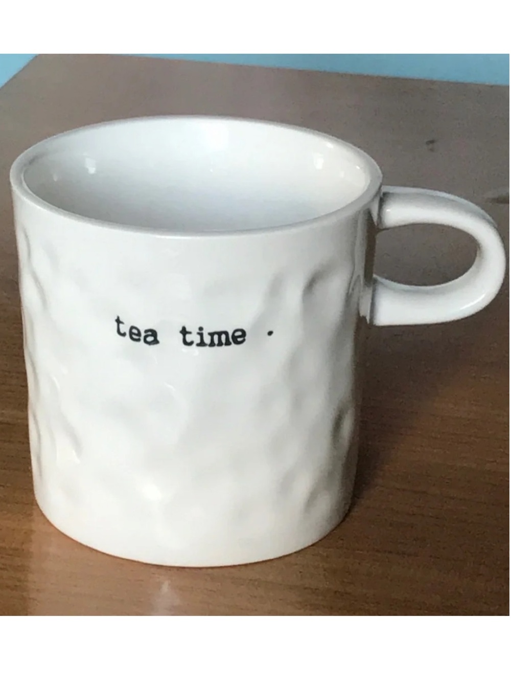 Bloomingville White Ceramic "tea time" Mug